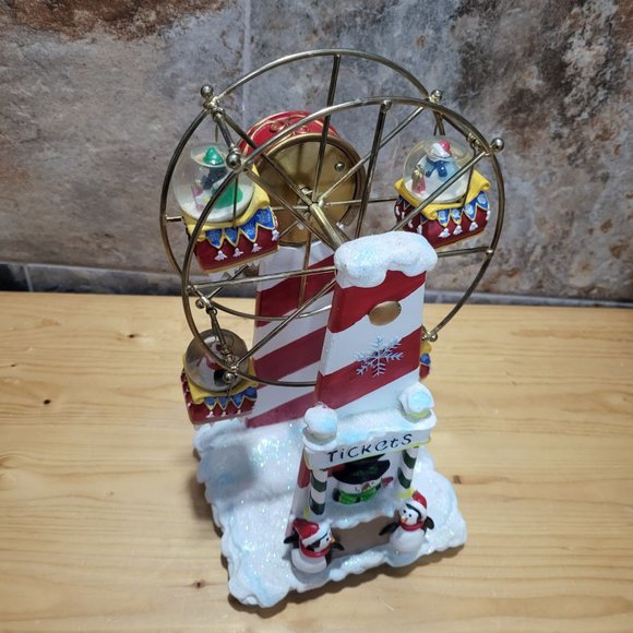 VTG Musical Ferris Wheel Snow Globe Windup Plays Nutcracker Suite March - Picture 7 of 11